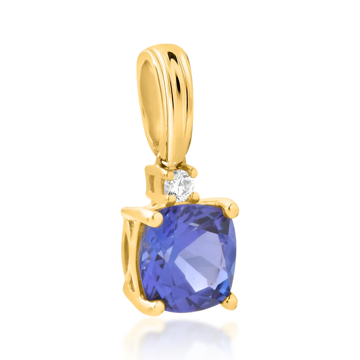 Pandantiv din aur galben cu tanzanit de 1.99ct si diamant de 0.05ct