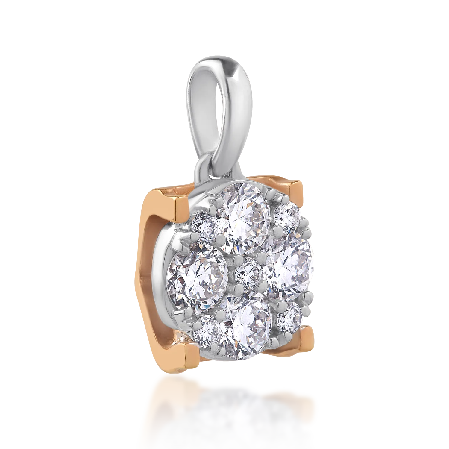 Pandantiv din aur alb de 18K cu diamante de 0.07ct