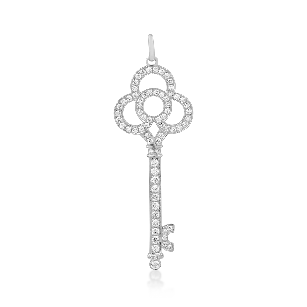 Teilor Pandantiv cheie din aur alb cu diamante de 0.85ct