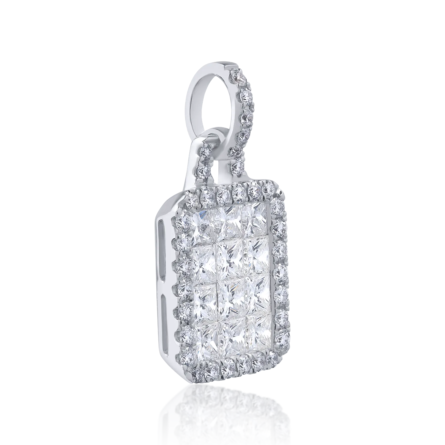 Pandantiv din aur alb cu diamante de 0.34ct