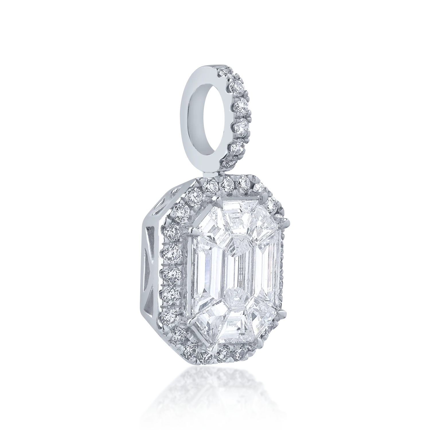 Pandantiv din aur alb cu diamante de 0.19ct