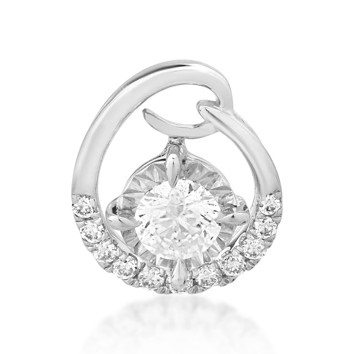 Pandantiv din aur alb cu diamant de 0.19ct si diamante de 0.06ct