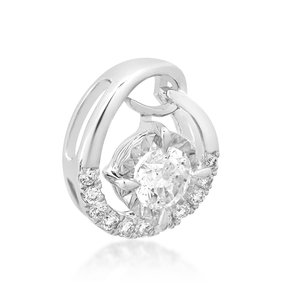 Pandantiv din aur alb cu diamant de 0.19ct si diamante de 0.06ct