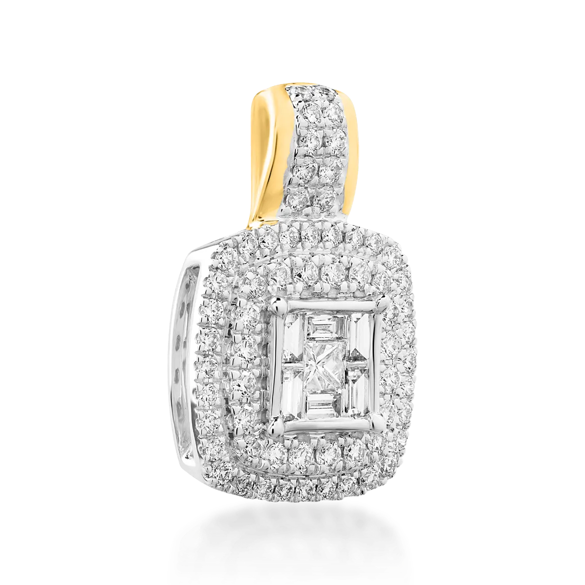 Medál 18K-os fehér-sárga aranyból 0.45ct gyémánttal