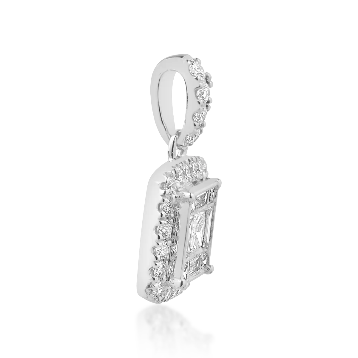 Pandantiv din aur alb de 18K cu diamante de 0.45ct
