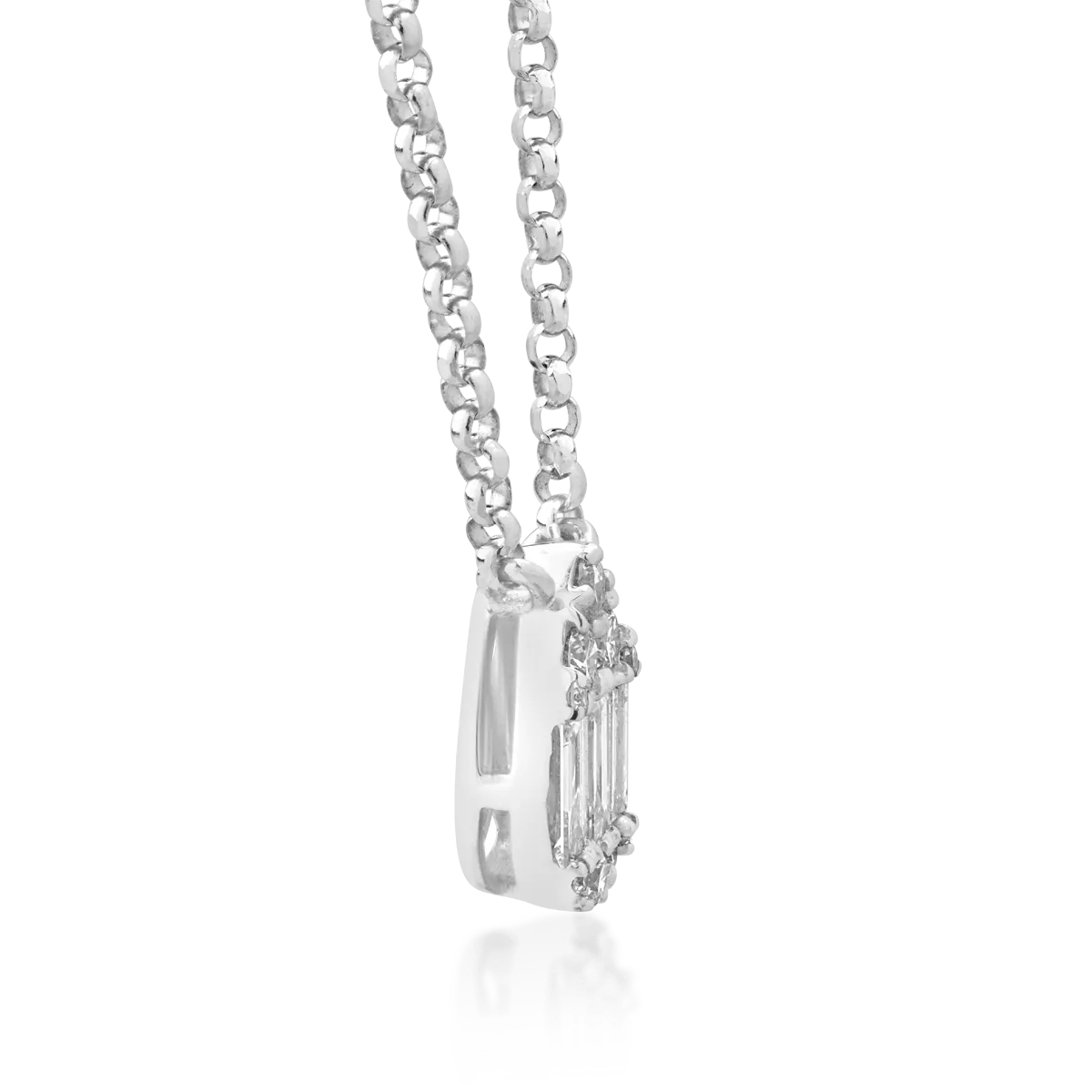 18K white gold pendant chain with 0.18ct diamonds