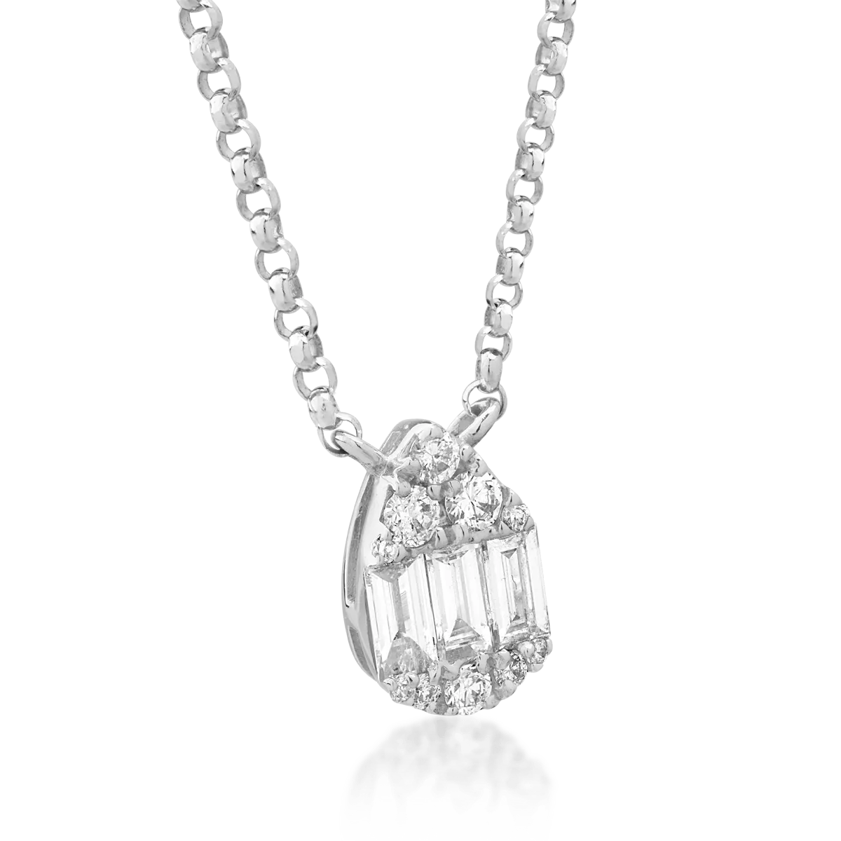 Nyaklánc medállal 18K-os fehér aranyból 0.18ct gyémánttal