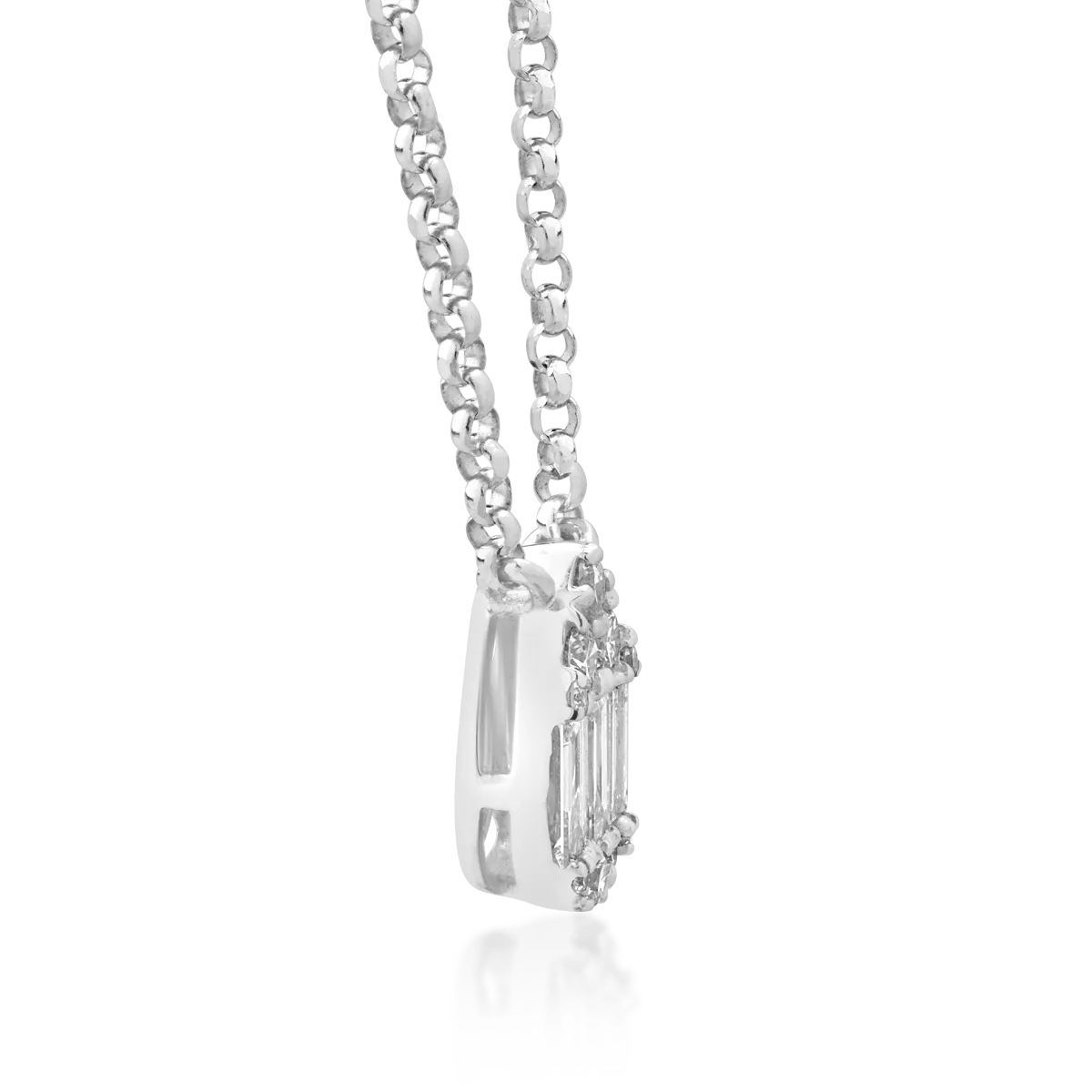 Nyaklánc medállal 18K-os fehér aranyból 0.18ct gyémánttal
