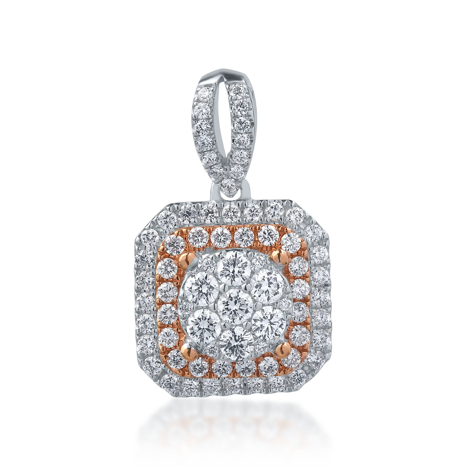 18K white-rose gold pendant with 0.54ct diamonds