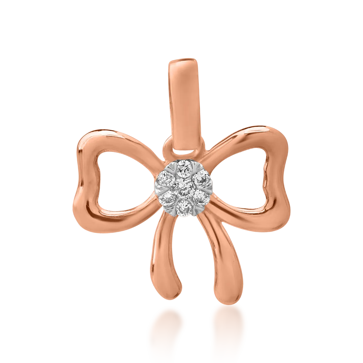 Висулка от 18K бяло розово злато с 0.03ct диаманти-104769