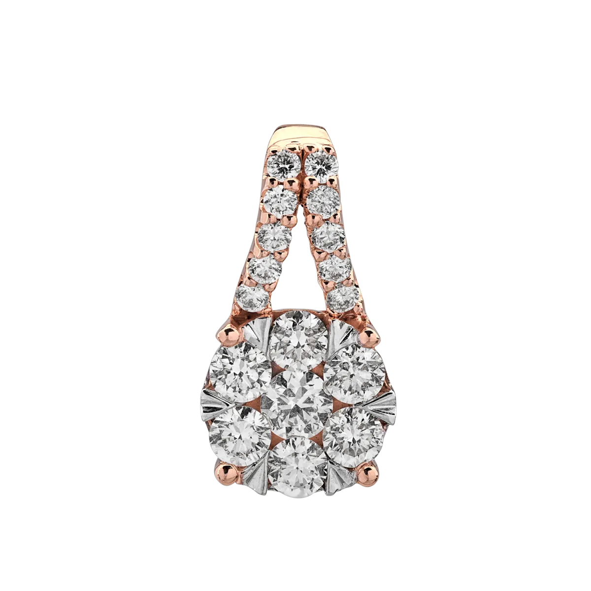 Pandantiv din aur alb-roz de 18K cu diamante de 0.75ct-122350