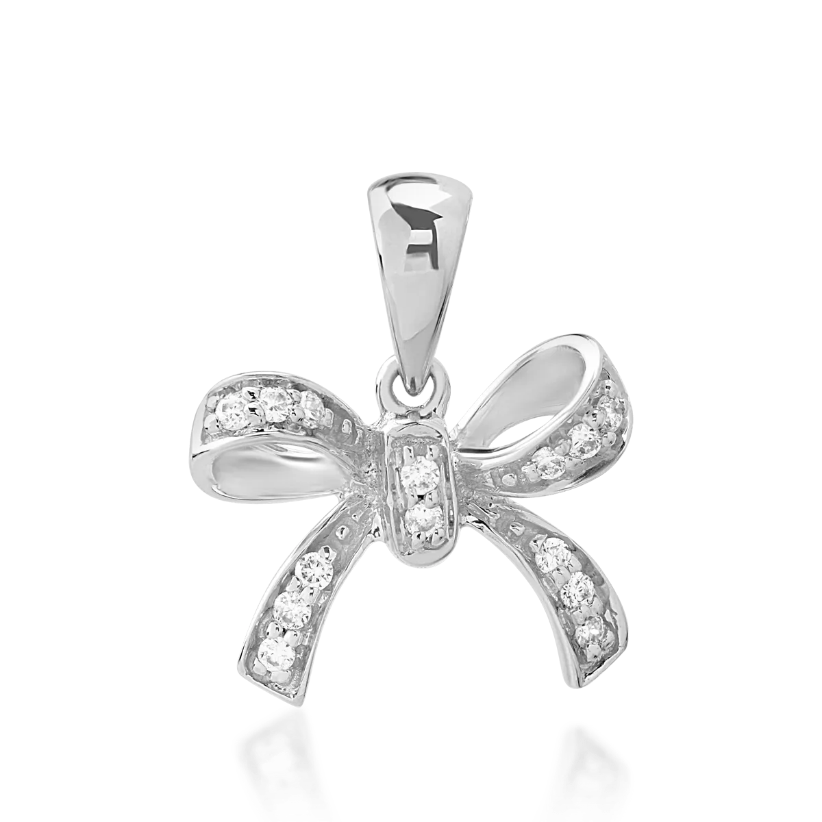 18K white gold tiny knot pendant with 0.073ct diamonds