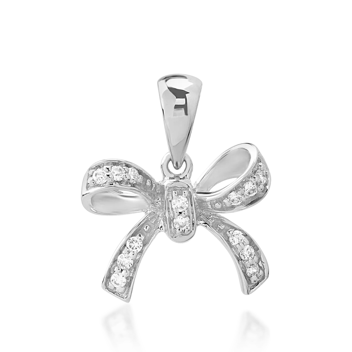 18K white gold tiny knot pendant with 0.073ct diamonds-104774