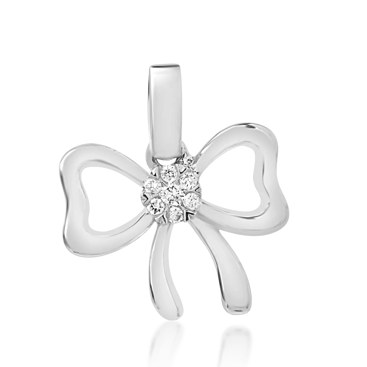 18K white gold tiny knot pendant with 0.025ct diamonds