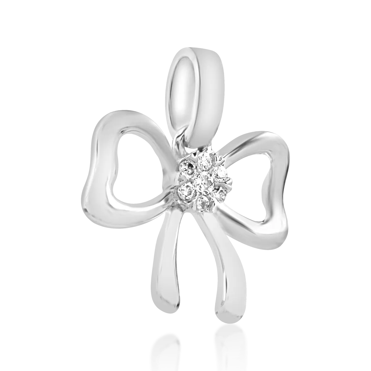 18K white gold tiny knot pendant with 0.025ct diamonds