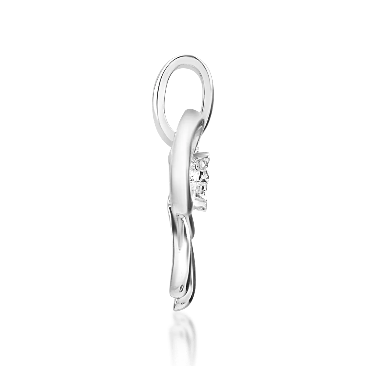 Pandantiv fundita din aur alb de 18K cu diamante de 0.025ct