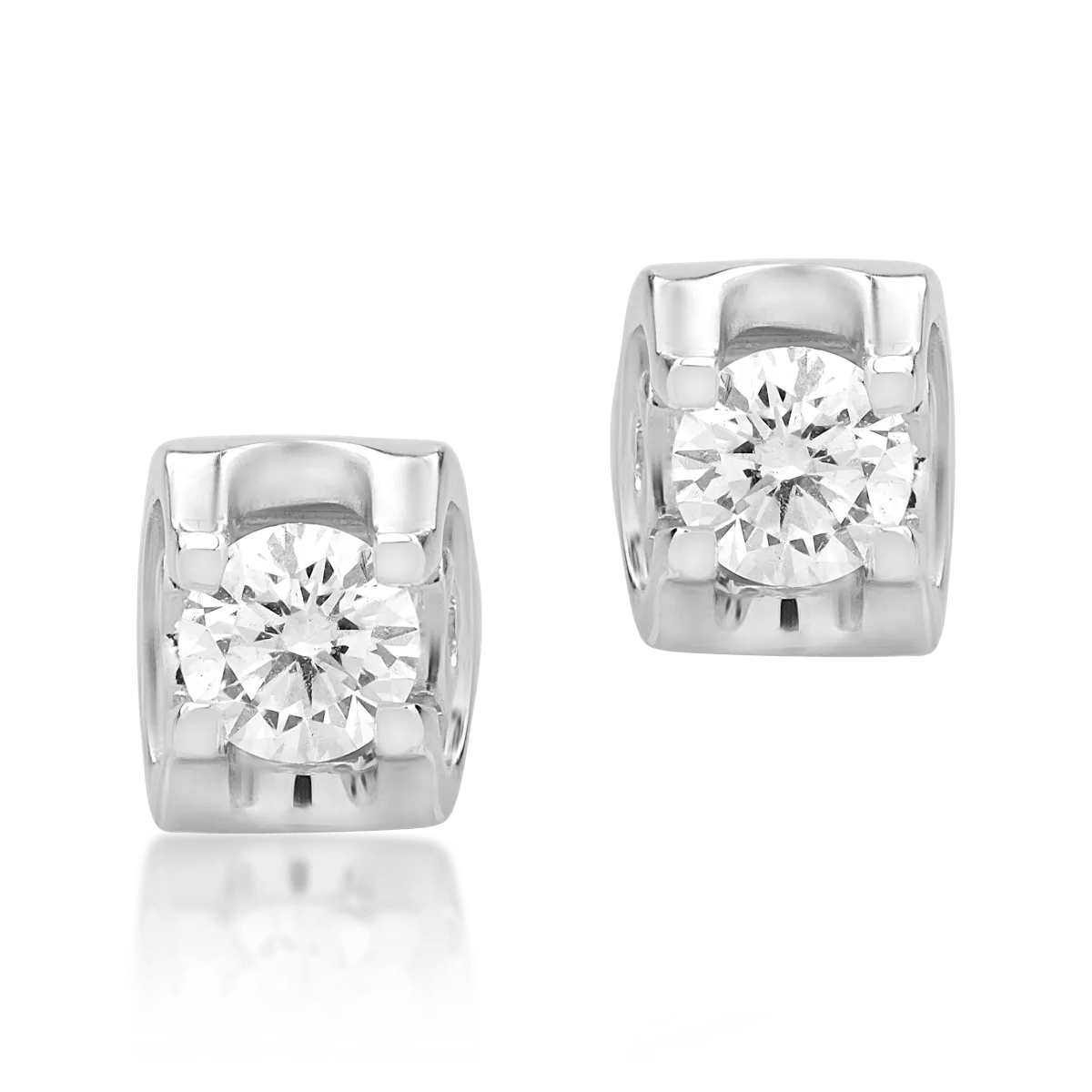 Cercei din aur alb de 18K cu diamante de 0.322ct