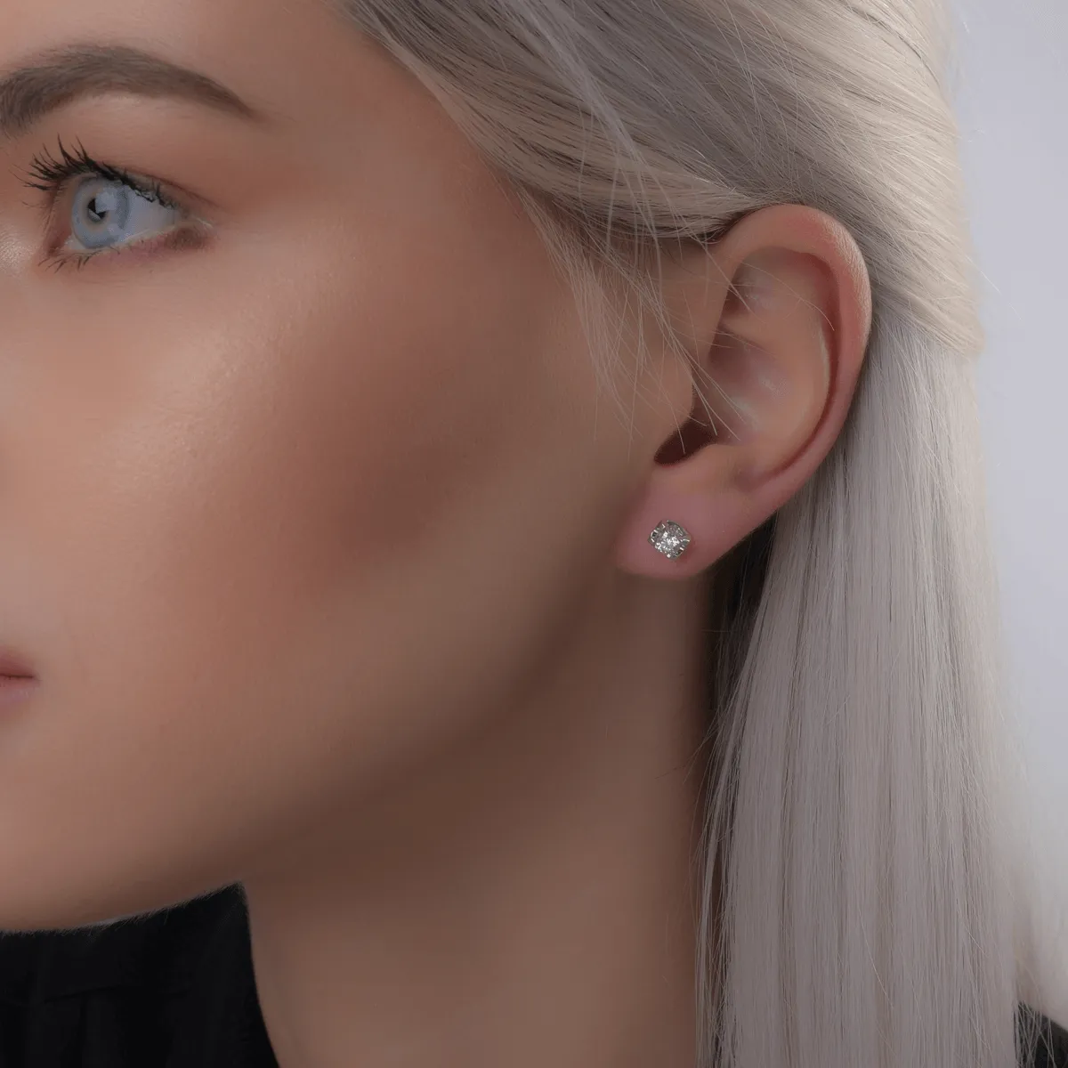 18k fehér arany fülbevaló 0,322ct gyémántokkal