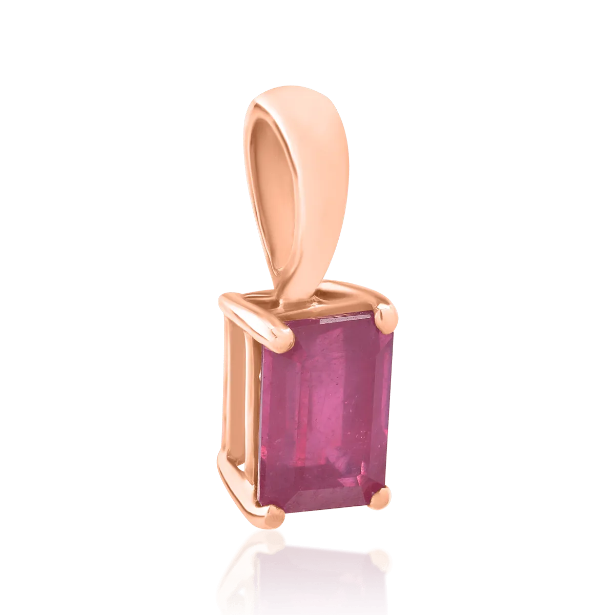 Pandantiv din aur roz cu rubin de 0.91ct
