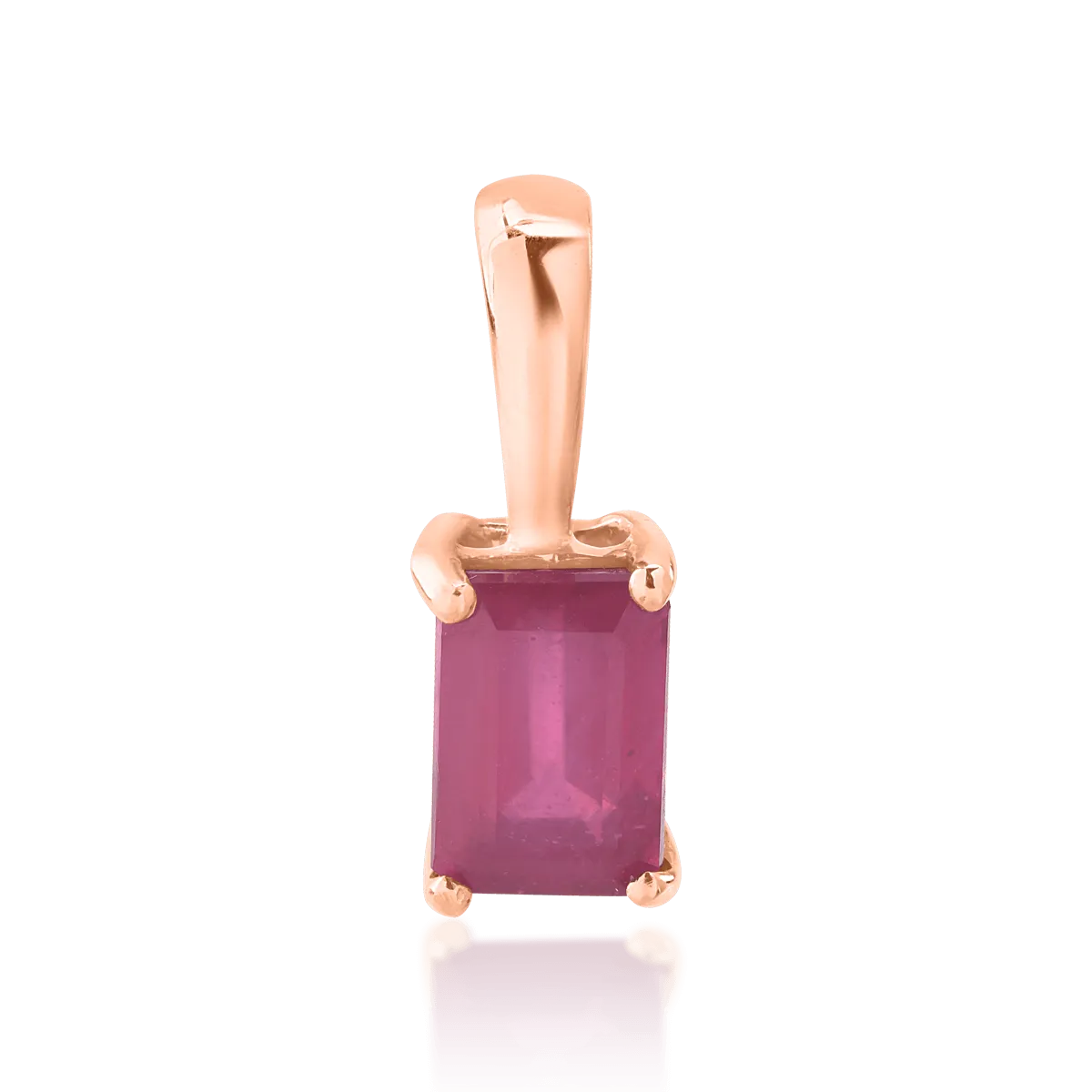 Висулка от розово злато 14к с рубин 0.91кт-104814