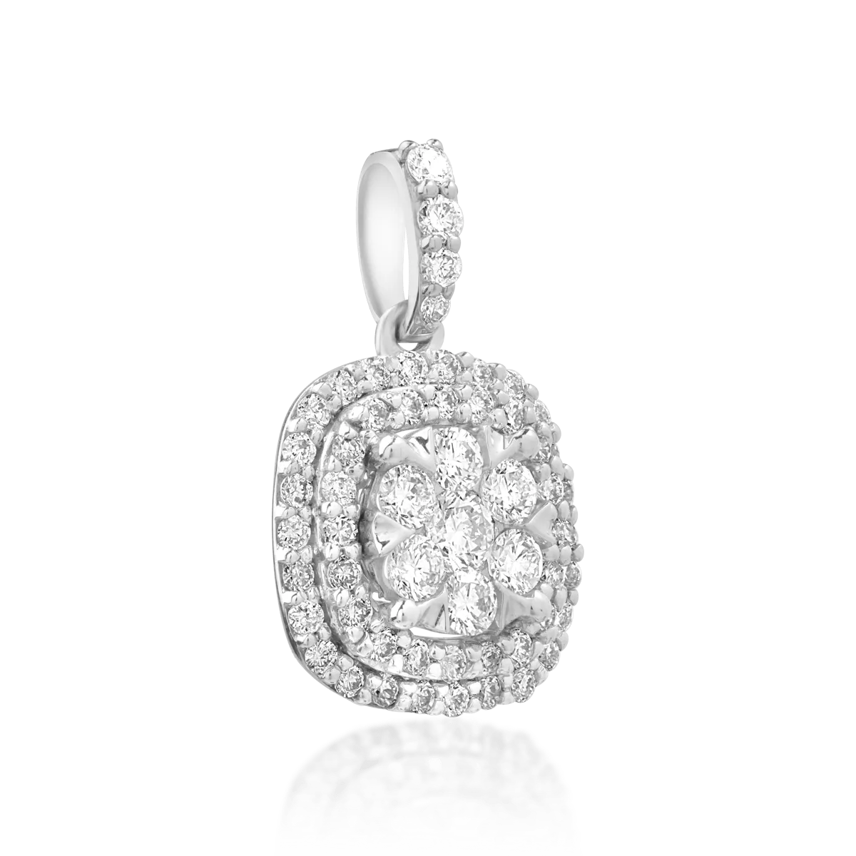 Pandantiv din aur alb de 18K cu diamante de 0.5ct