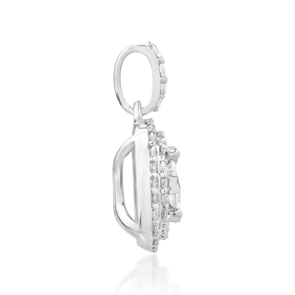 Pandantiv din aur alb de 18K cu diamante de 0.5ct
