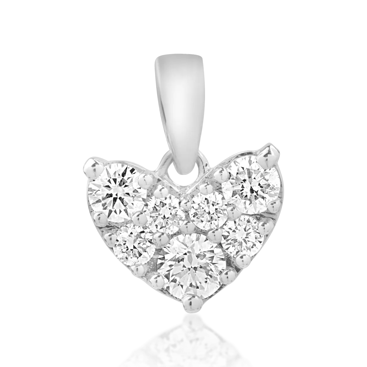 Pandantiv inimioara din aur alb de 18K cu diamante de 0.5ct-104833