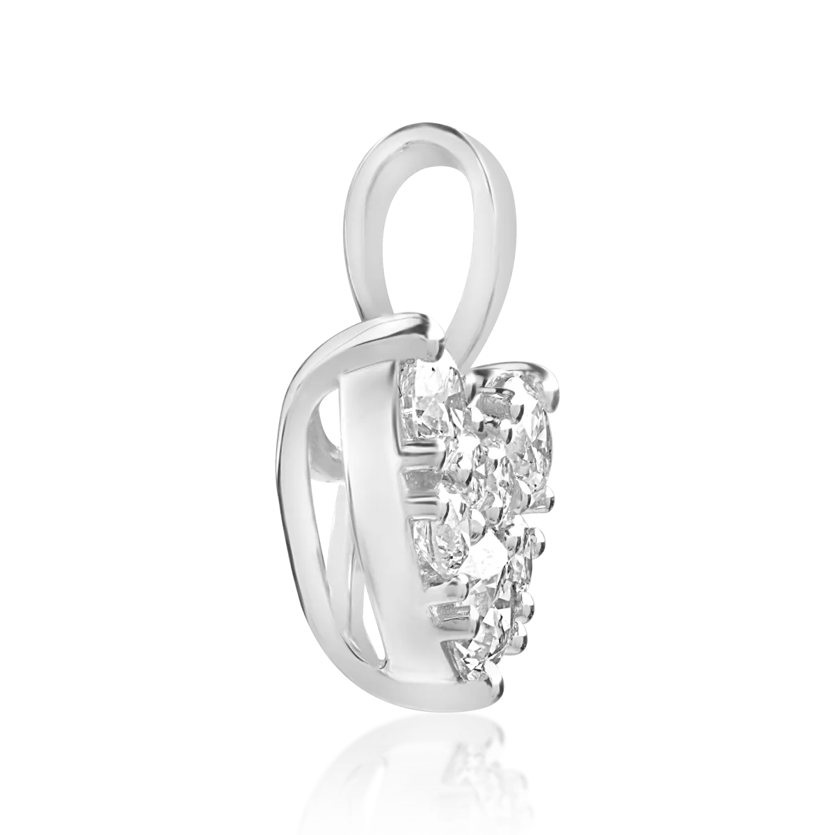 Pandantiv inimioara din aur alb de 18K cu diamante de 0.5ct