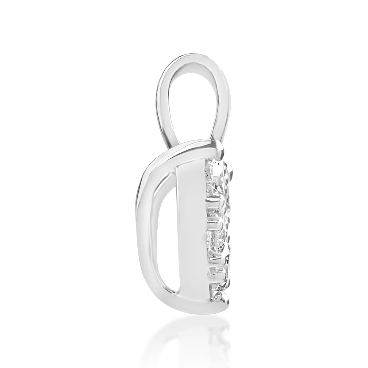 Pandantiv inimioara din aur alb de 18K cu diamante de 0.5ct