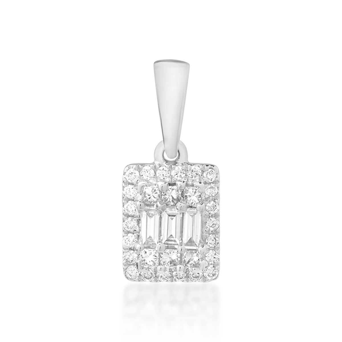 Pandantiv din aur alb cu diamante de 0.26ct