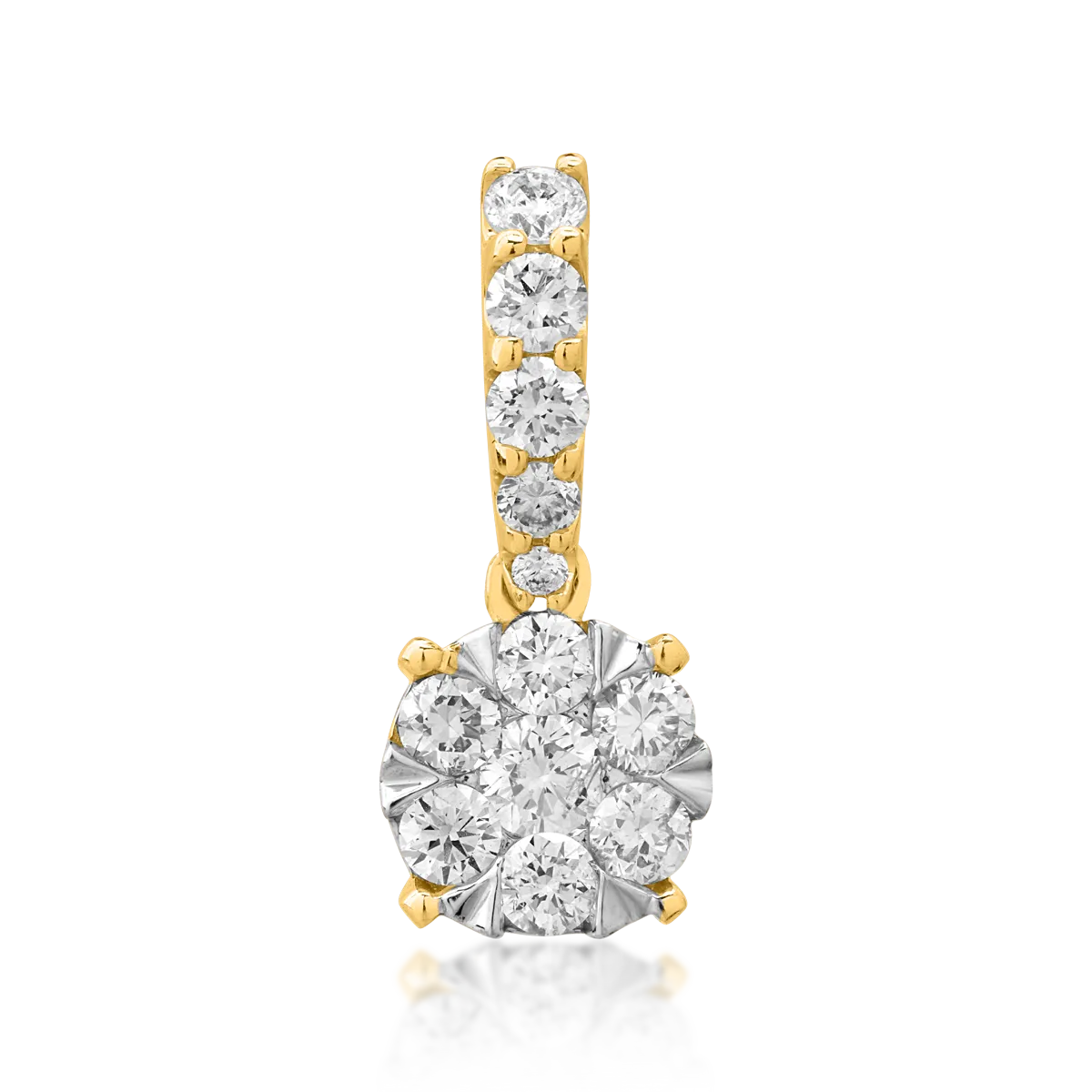 Pandantiv din aur alb-galben de 14K cu diamante de 0.515ct-122344