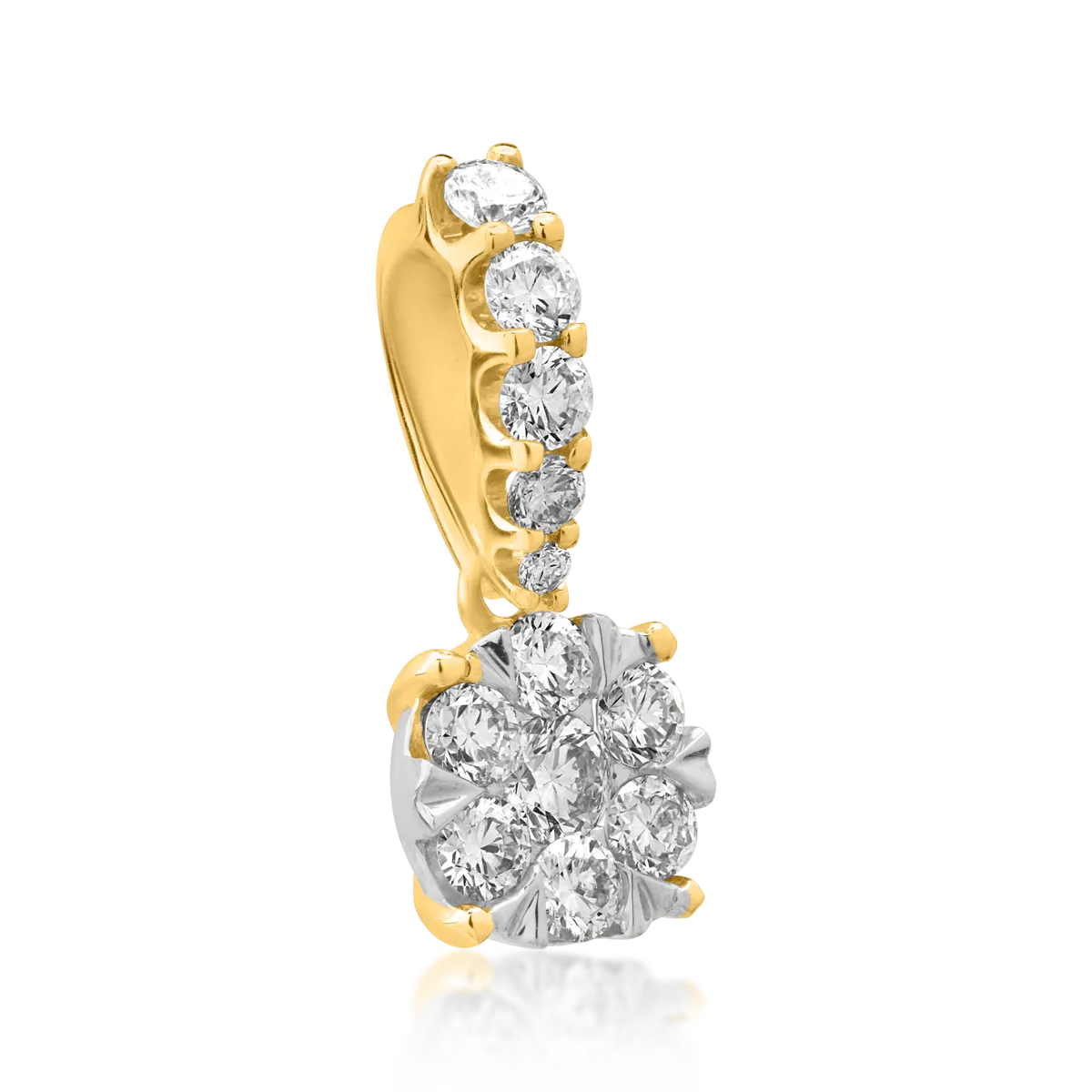 Pandantiv din aur alb-galben cu diamante de 0.515ct