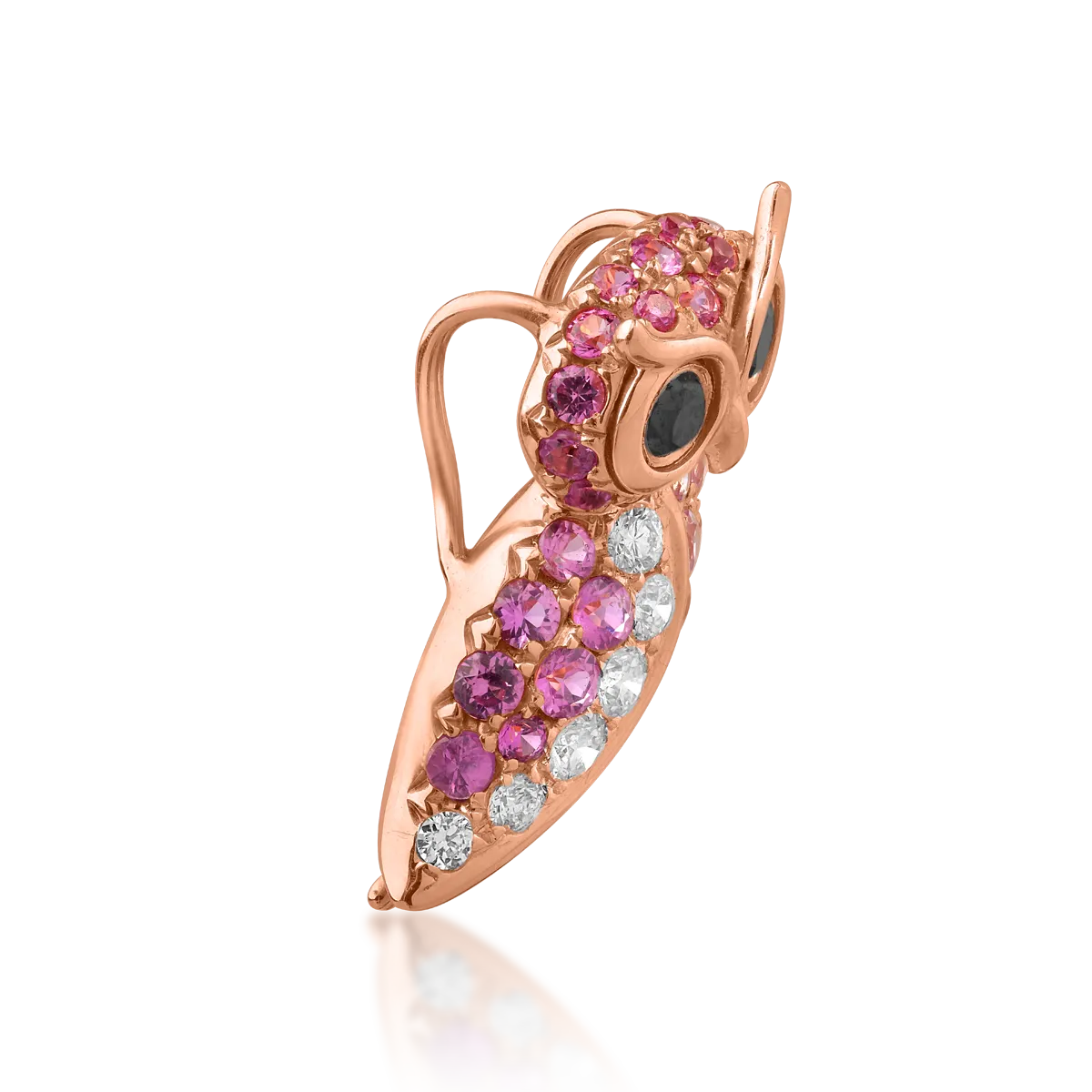 18K rose gold pendant with 0.16ct diamonds and 0.6ct sapphires