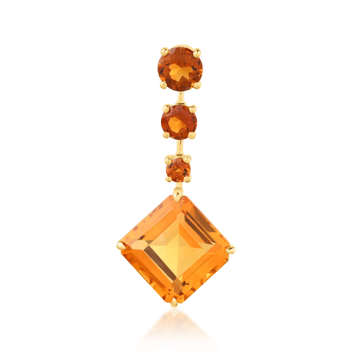 18K yellow gold pendant with citrine of 6.2ct