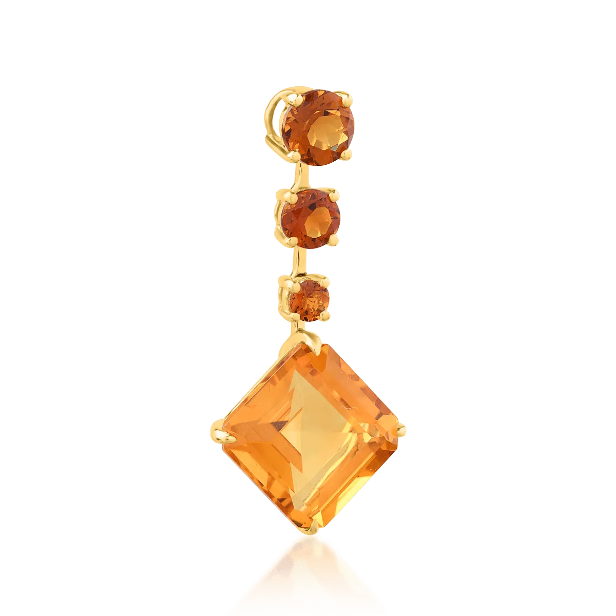 18K yellow gold pendant with citrine of 6.2ct