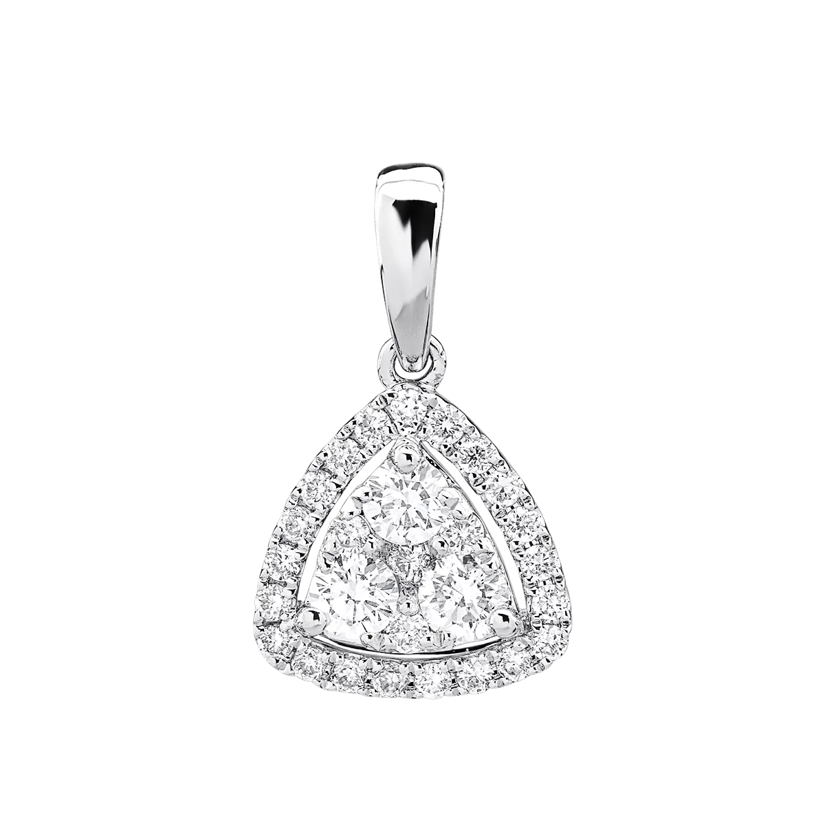 Pandantiv din aur alb de 18K cu diamante de 0.41ct-104924
