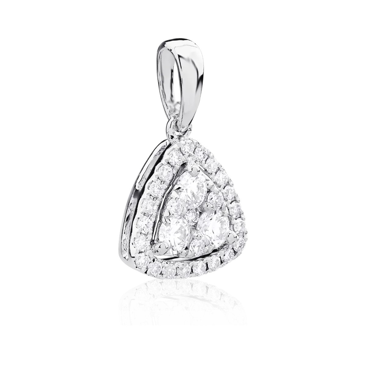 Pandantiv din aur alb de 18K cu diamante de 0.41ct