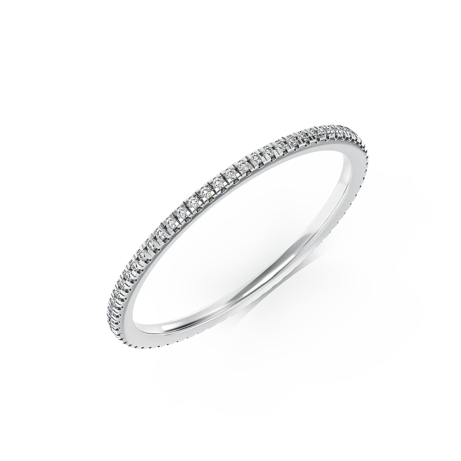 Inel infinity din aur alb de 18K cu diamante de 0.14ct