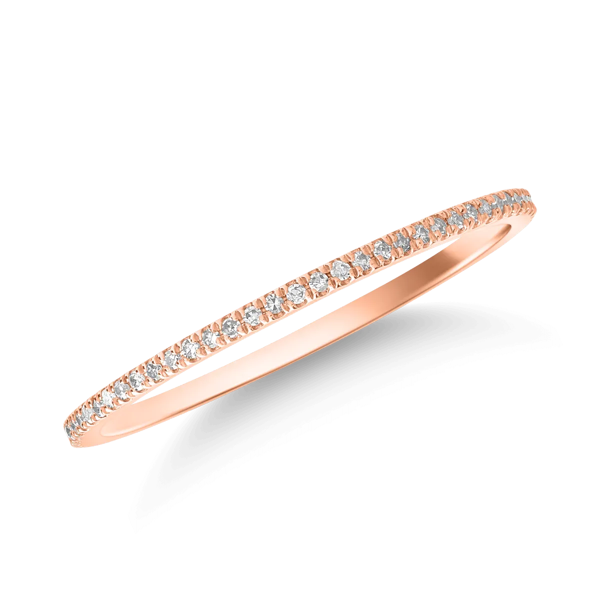 18K rose gold ring with 0.14ct diamonds