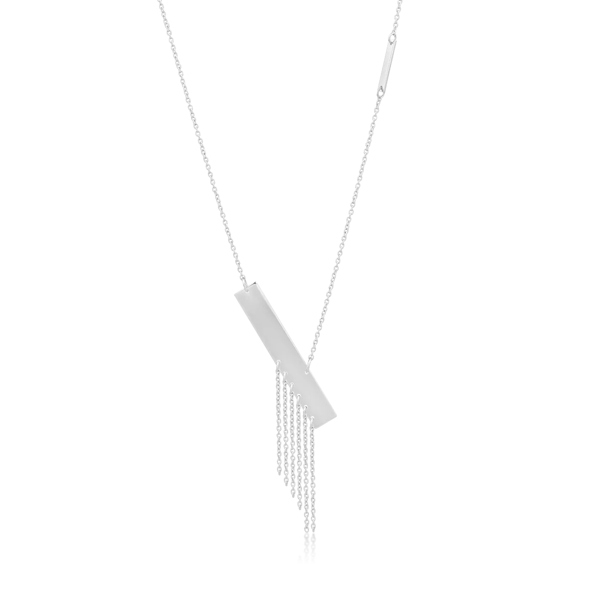 14K white gold pendant necklace