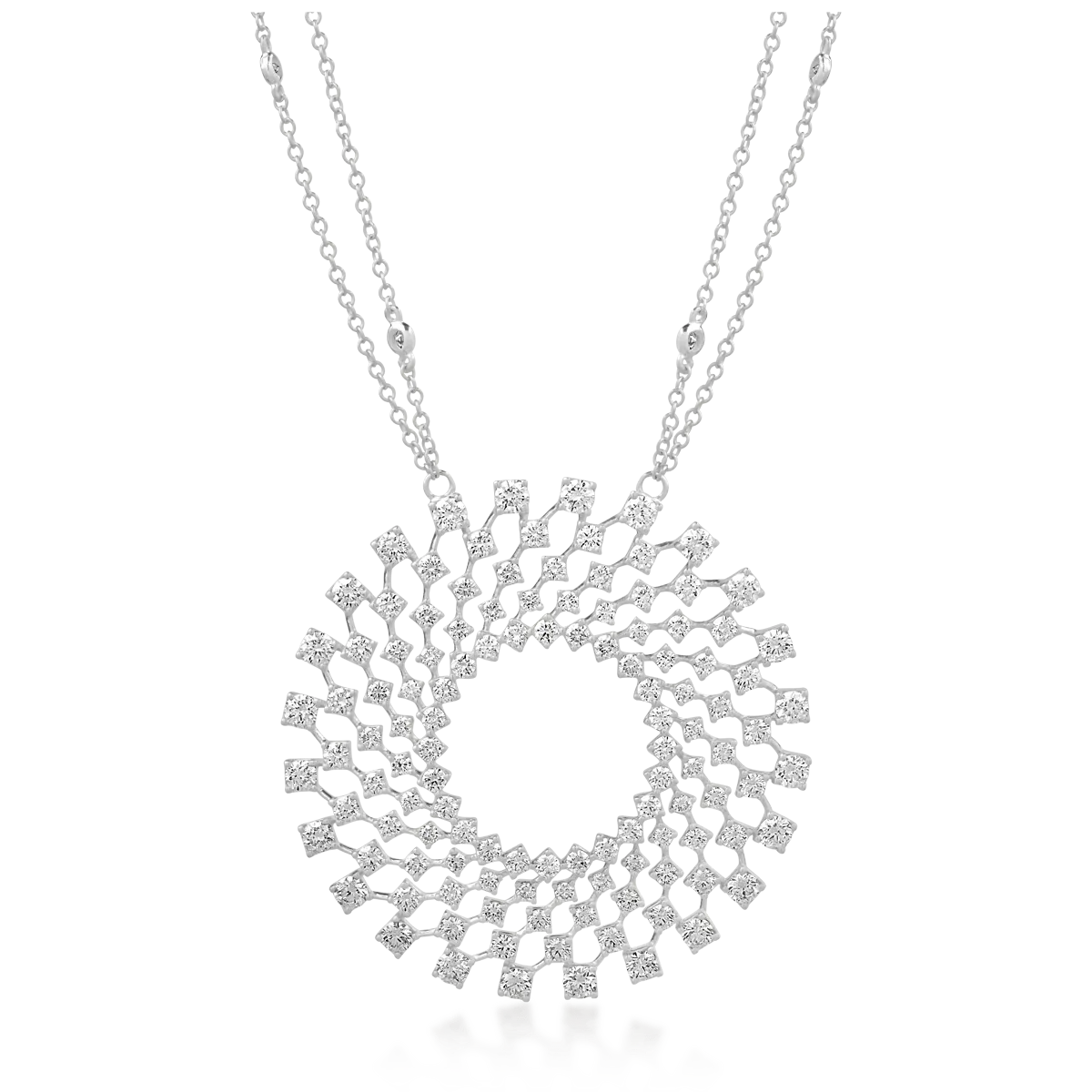 18K white gold pendant chain with 4.82ct diamonds