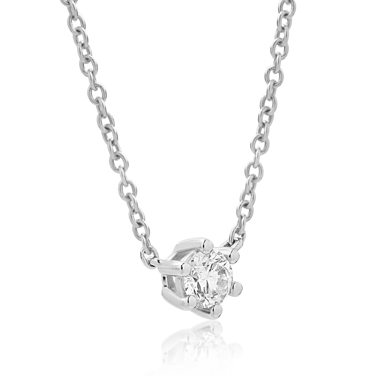 18K white gold pendant chain with 0.19ct diamond