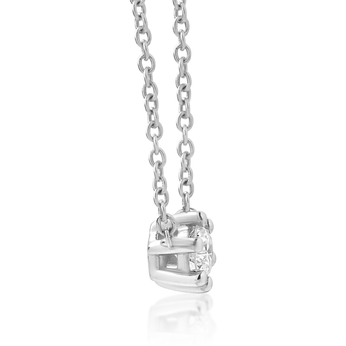 18K white gold pendant chain with 0.19ct diamond