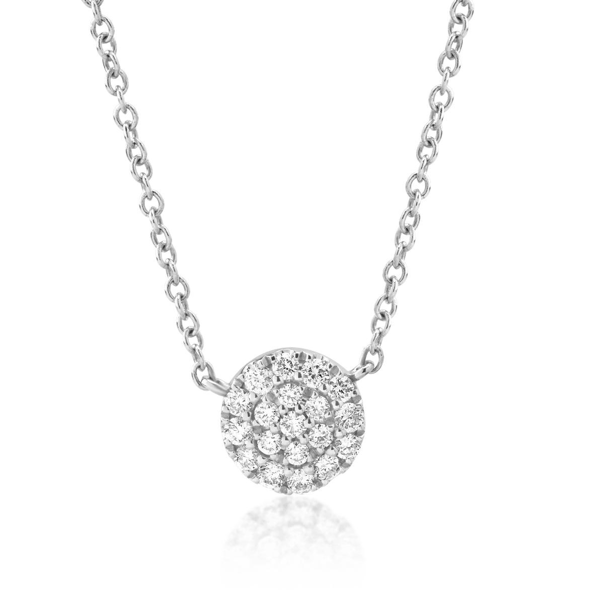 18K white gold pendant necklace with 0.18ct diamonds