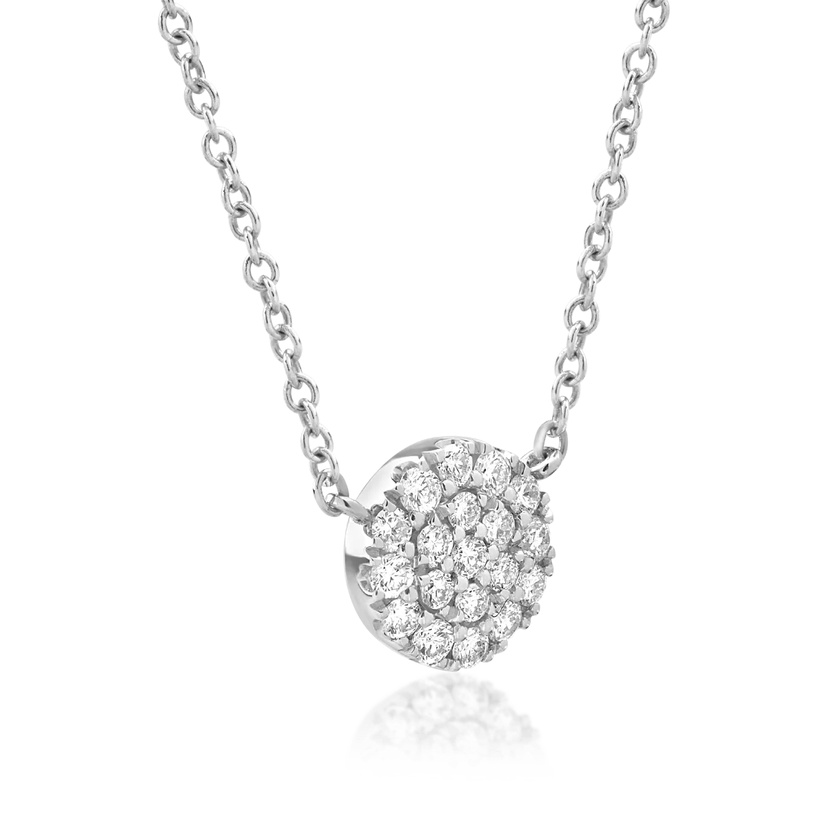 18K white gold pendant necklace with 0.18ct diamonds