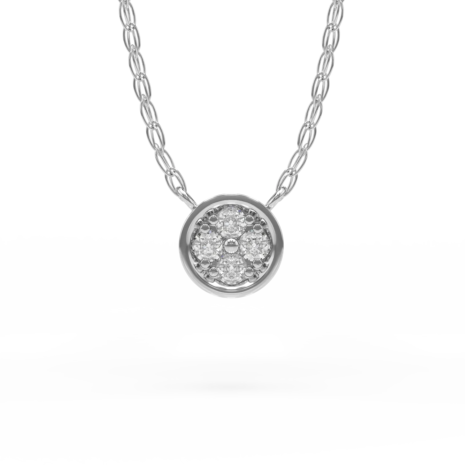18K white gold pendant necklace with 0.08ct diamonds