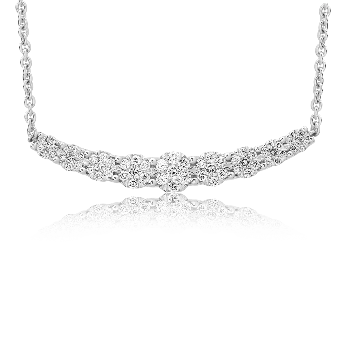 18K white gold pendant chain with 0.5ct diamonds