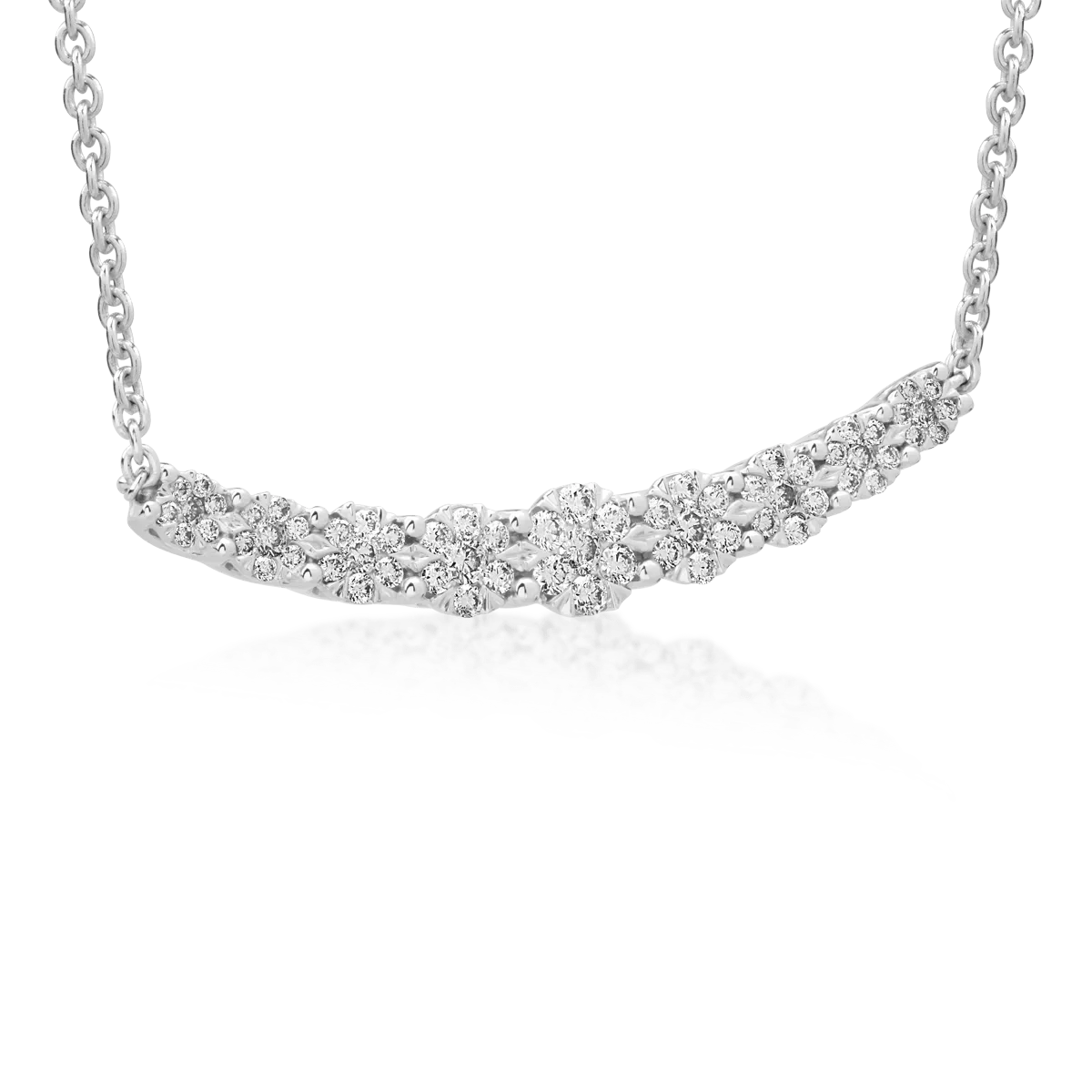 18K white gold pendant chain with 0.5ct diamonds