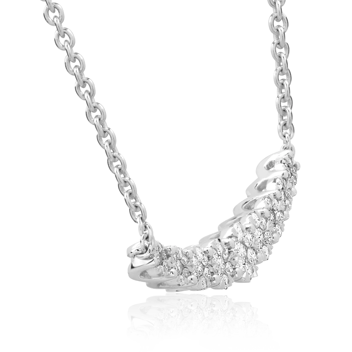 18K white gold pendant chain with 0.5ct diamonds