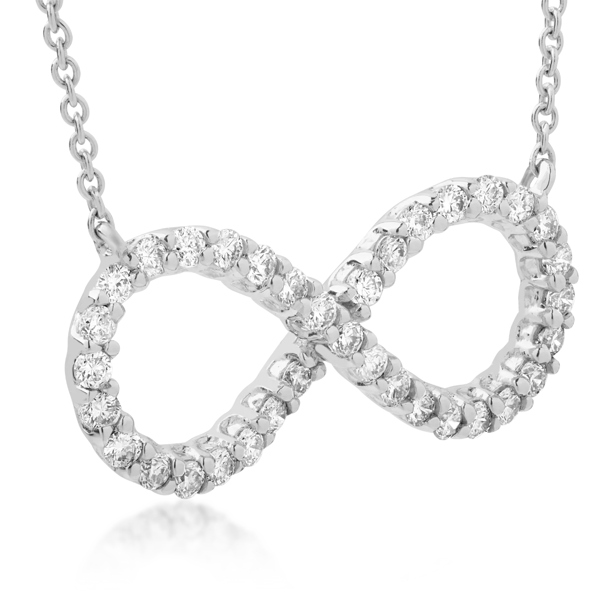 18K white gold infinity pendant chain with 0.34ct diamonds